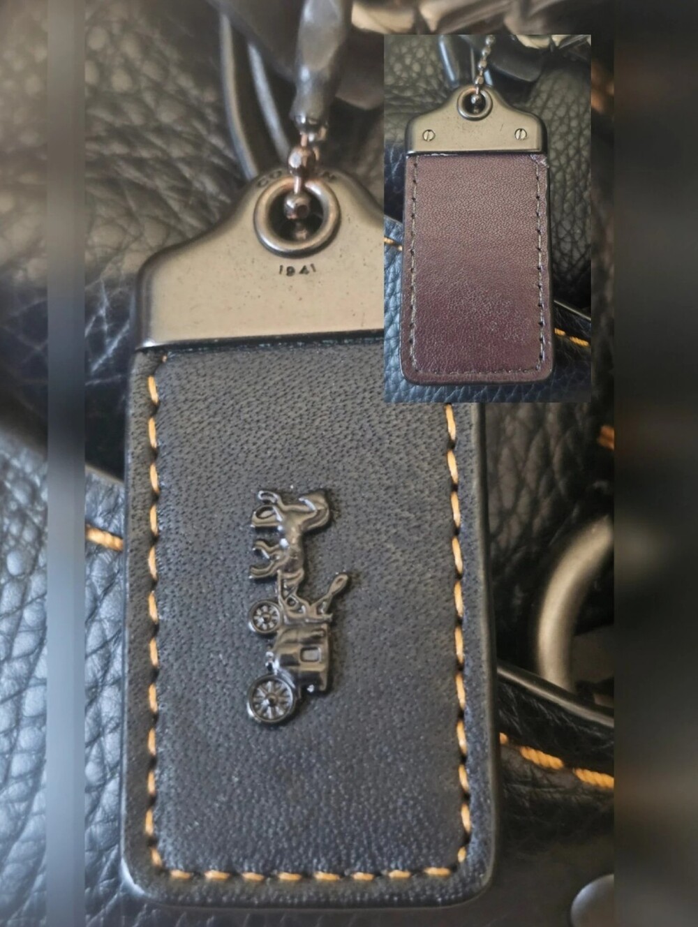 COACH 1941 Rogue Satchel Pebbled Leather Embellished Top Handle Custom Straps - Picture 9 of 9